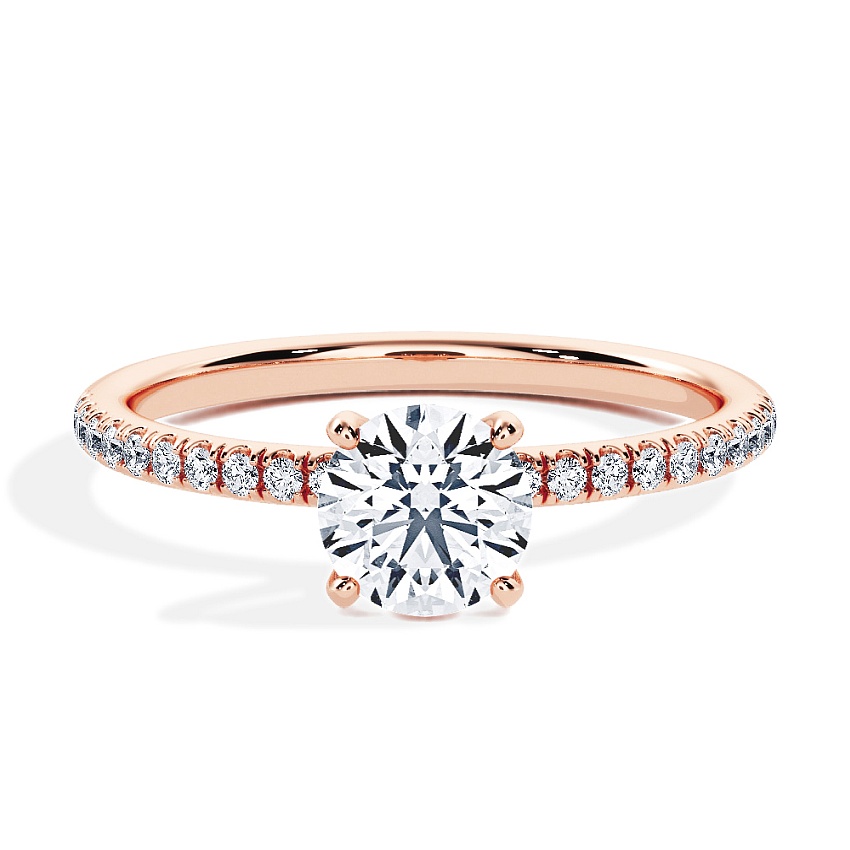 Pierścionek zaręczynowy Różowe złoto 375 - 0.35 ct diamentem - Model N°3013 Brylant, Pavé