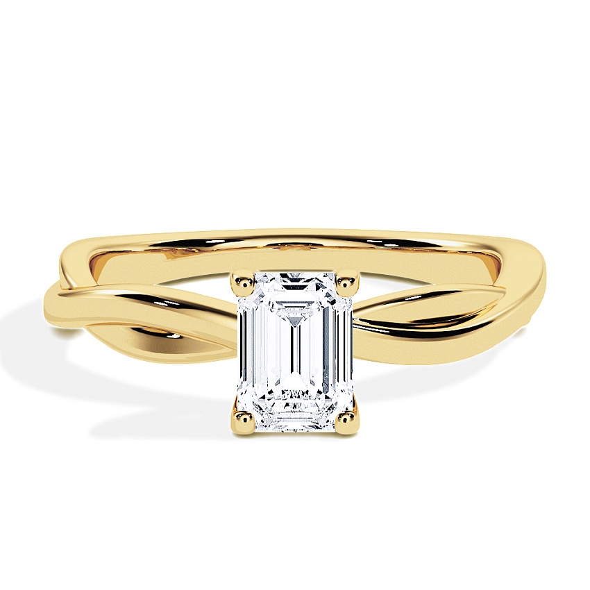 Pierścionek zaręczynowy Żółte złoto 333 - 0.30 ct diamentem - Model N°3016 Emerald, Solitaire